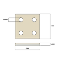 41-106-0 MODULAR SOLUTIONS ALUMINUM CONNECTING PLATE 60MM X 60MM FLAT WITH OUT HARDWARE